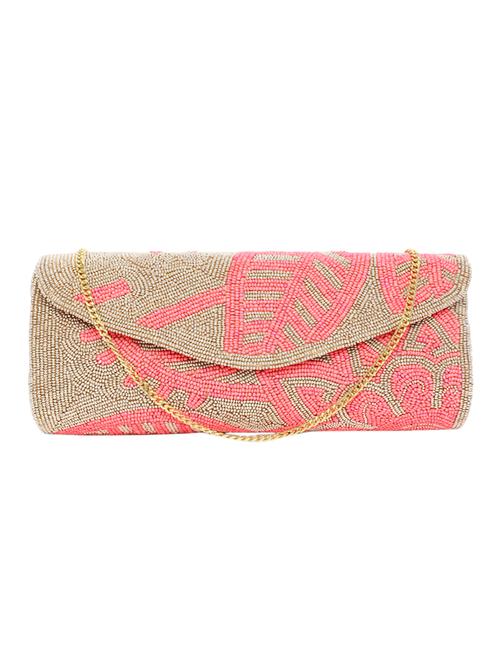 pink velvet fold over clutch - 15227369 - Very Small Image - 1