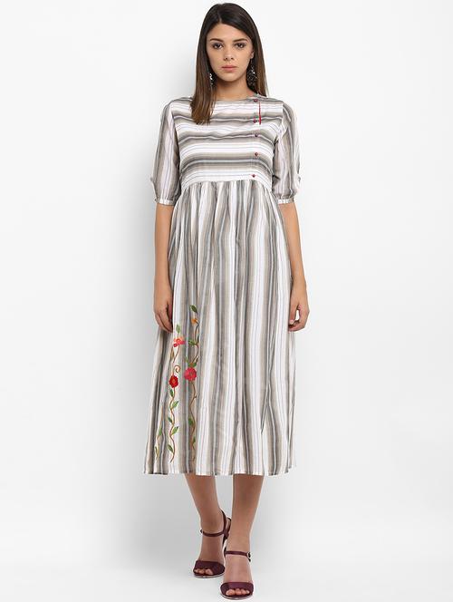 flared stripes kurta - 15227392 - Very Small Image - 1