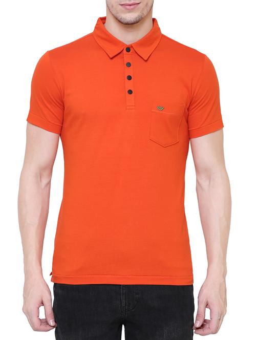 orange cotton polo t-shirt - 15227701 - Very Small Image - 1