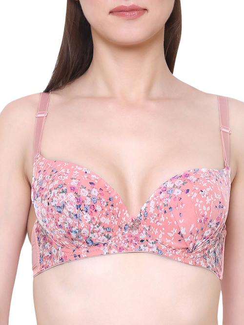 pink floral push up bra - 15227953 - Very Small Image - 1