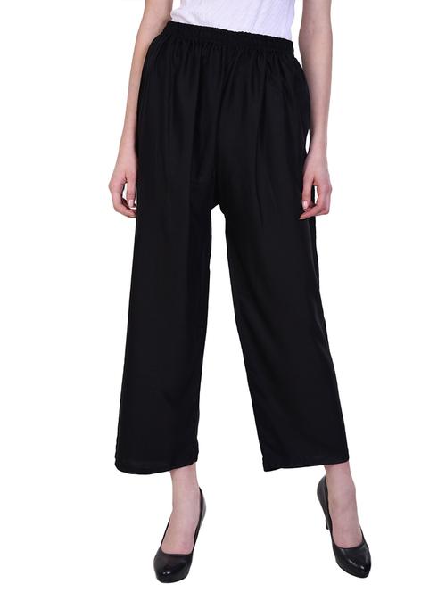 black cotton straight palazzo - 15228343 - Very Small Image - 1