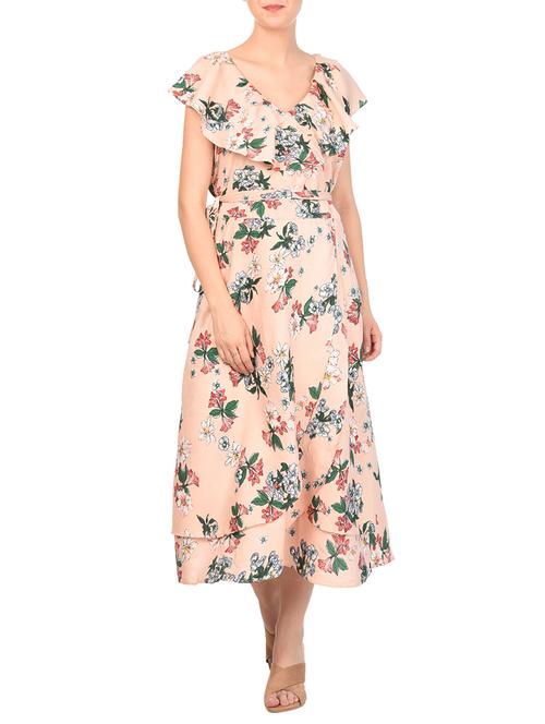 floral layered belted dress - 15228352 - Very Small Image - 1