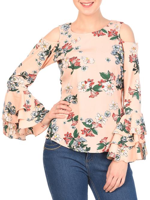 layered bell sleeve floral top - 15228355 - Very Small Image - 1