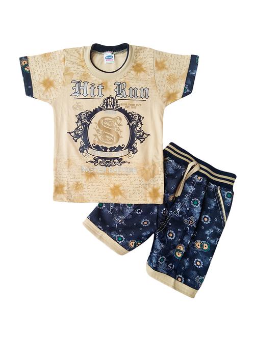 beige cotton shorts set - 15230412 - Very Small Image - 1