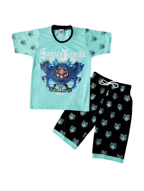 light blue cotton shorts set - 15230416 - Very Small Image - 1
