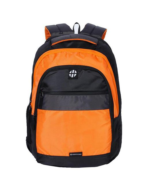 black grey & orange polyester backpack - 15230935 - Very Small Image - 1