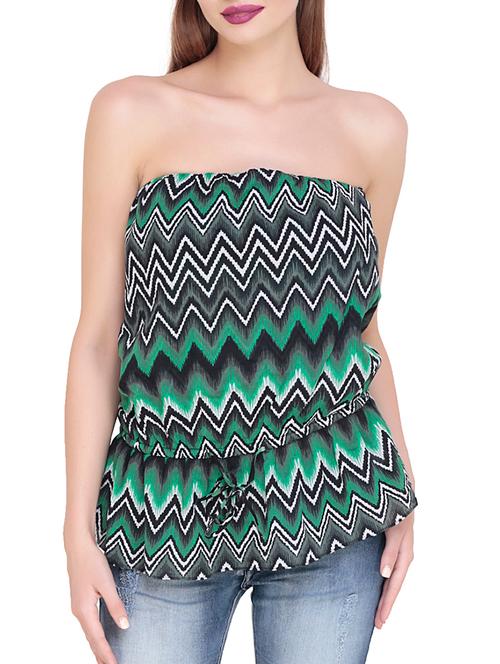 off shoulder chevron top - 15231575 - Very Small Image - 1