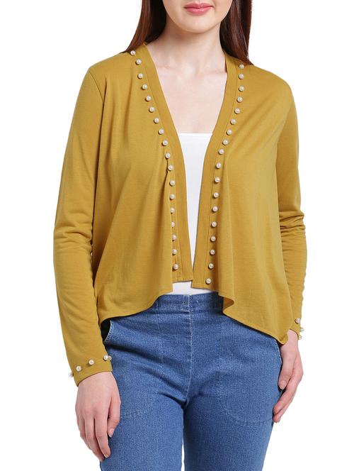 yellow embellished asymmetric shrug - 15233857 - Very Small Image - 1