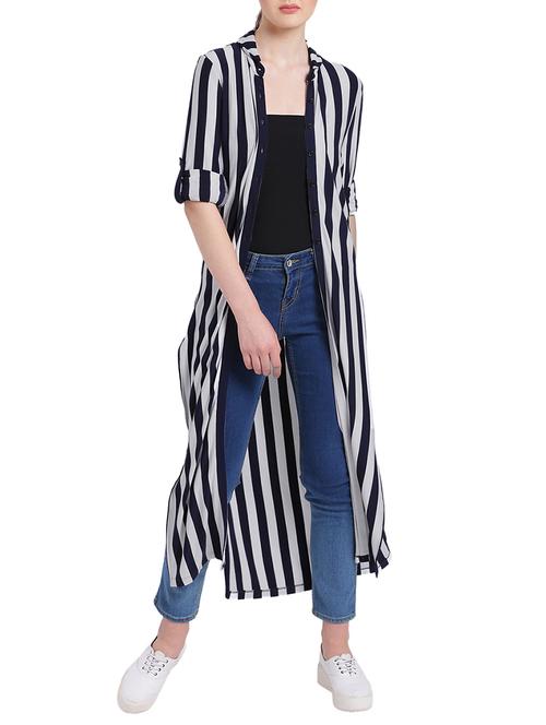 navy blue viscose shrug - 15233863 - Very Small Image - 1