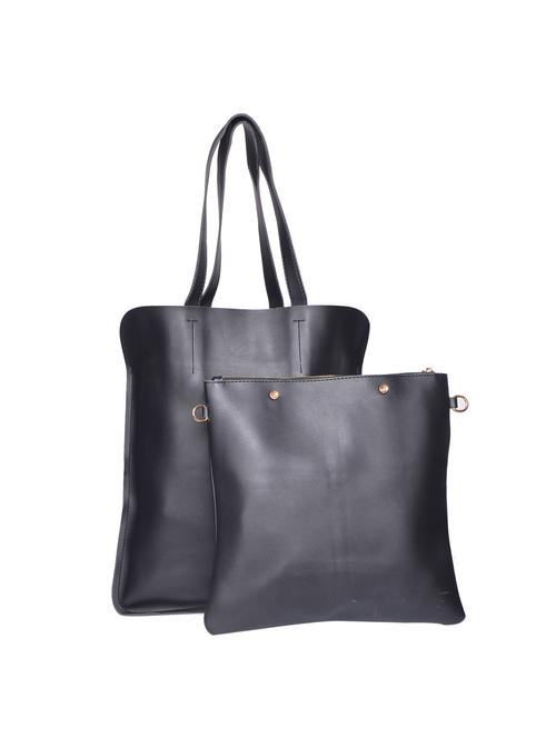 black leatherette (pu) combo handbag - 15234275 - Very Small Image - 1