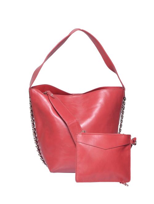 red leatherette (pu) combo handbag - 15234278 - Very Small Image - 1