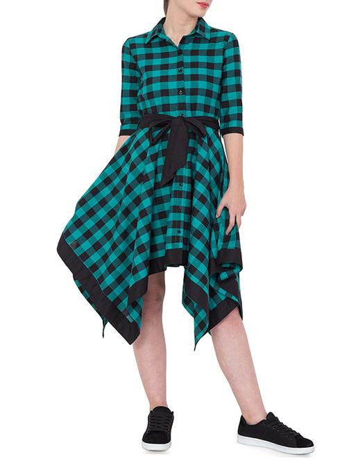 checkered asymmetric dress - 15234612 - Very Small Image - 1