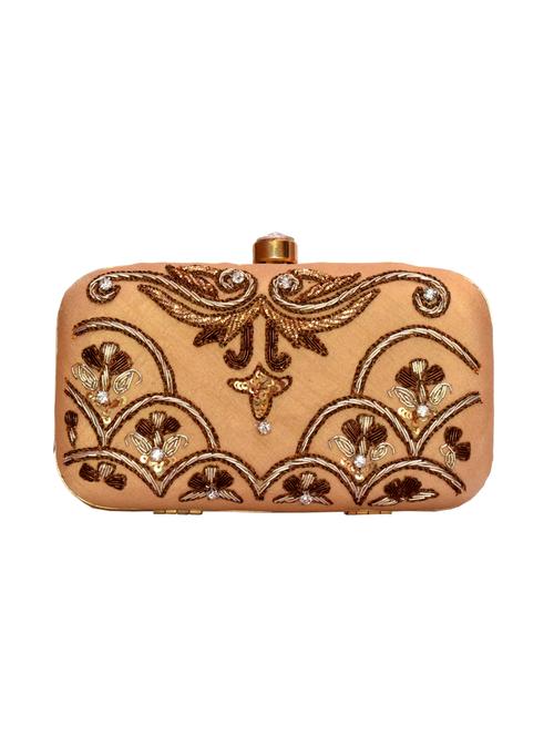 beige polyester box clutch - 15236749 - Very Small Image - 1