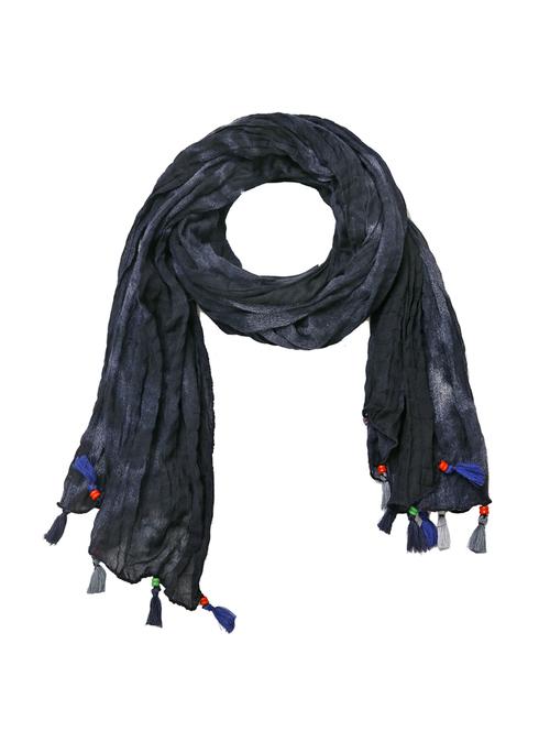 washed blue cotton stole - 15236810 - Very Small Image - 1