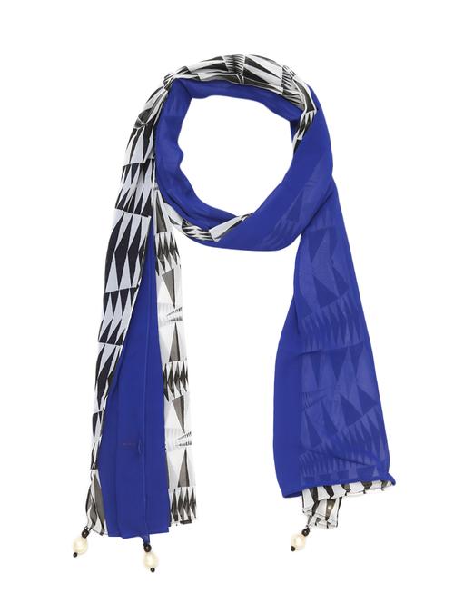 printed blue georgette stole - 15236818 - Very Small Image - 1
