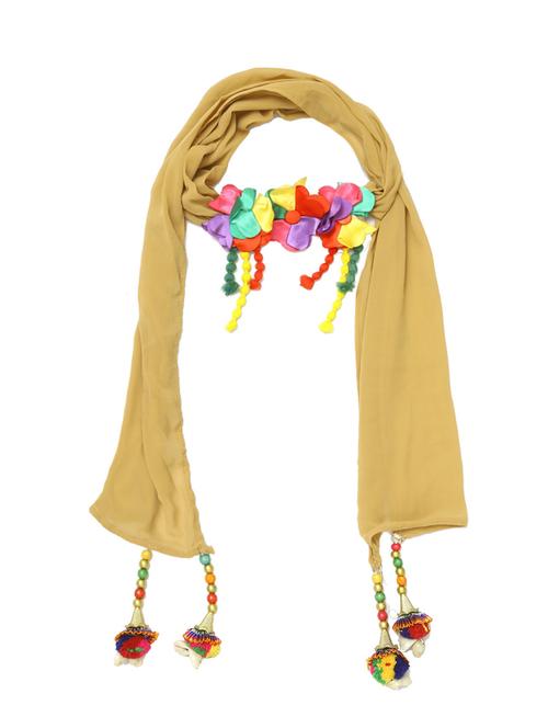 printed beige georgette stole - 15236833 - Very Small Image - 1