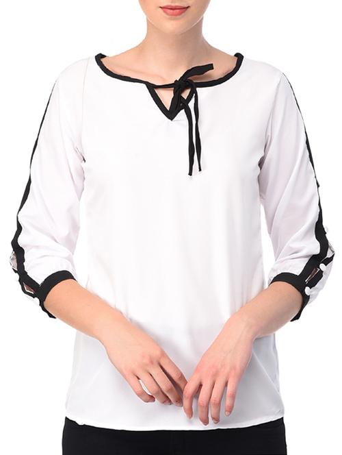 contrasting piping detail top - 15237020 - Very Small Image - 1
