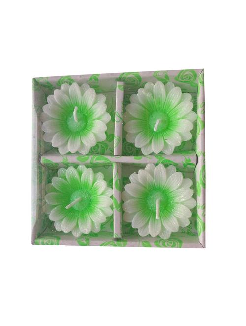 light green floral design candles- pack of 4 - 15237292 - Very Small Image - 1
