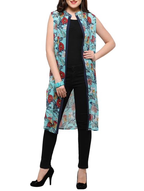 floral asymmetric shrug - 15237753 - Very Small Image - 1
