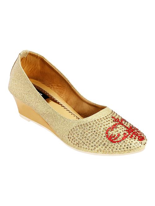 beautiful gold color synthetic material bellies for women fron snug - 15238057 - Very Small Image - 1