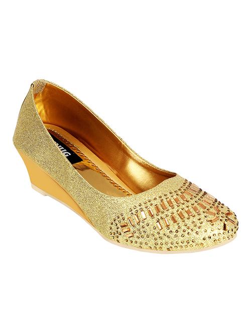 beautiful gold color synthetic material bellies for women fron snug - 15238059 - Very Small Image - 1