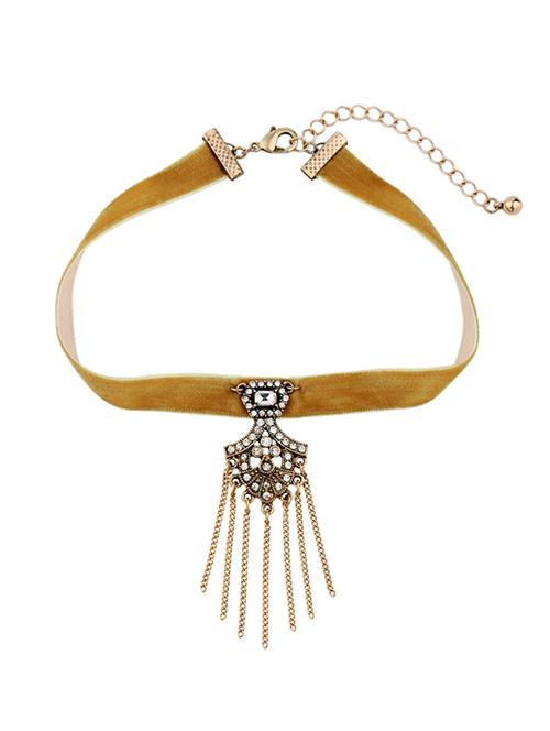 brown velvet choker necklace - 15238134 - Very Small Image - 1