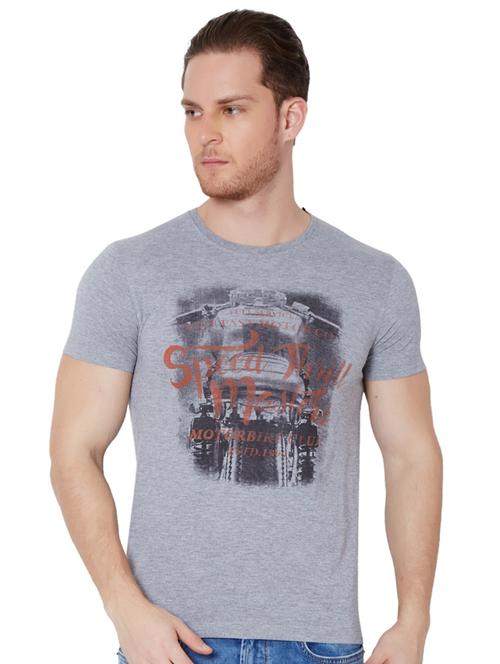 grey polyester chest print t-shirt - 15238487 - Very Small Image - 1
