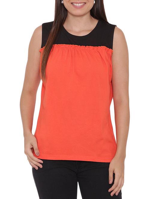 women's straight round neck top - 15238873 - Very Small Image - 1