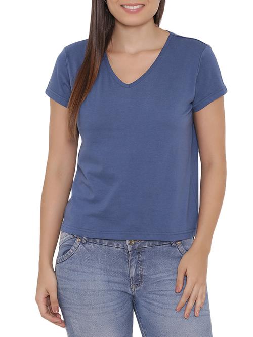women's plain v neck t-shirt - 15238879 - Very Small Image - 1