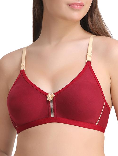 contrast bow patch lace insert bra - 15240422 - Very Small Image - 1