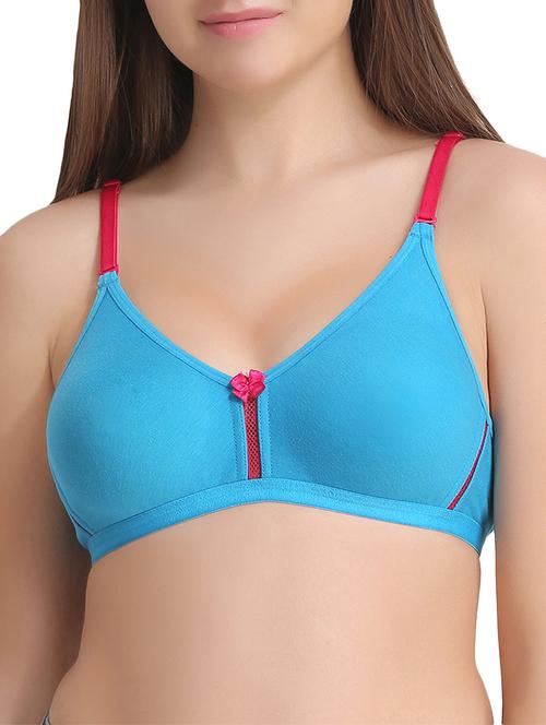 contrast bow patch laced insert bra - 15240427 - Very Small Image - 1