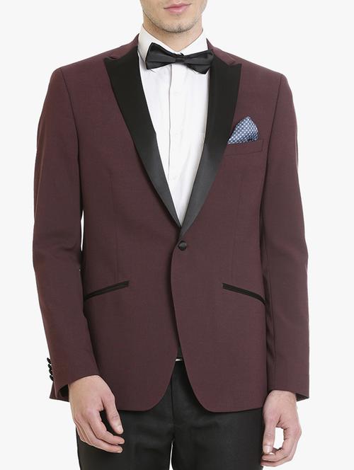 red solid tuxedo blazer - 15240463 - Very Small Image - 1