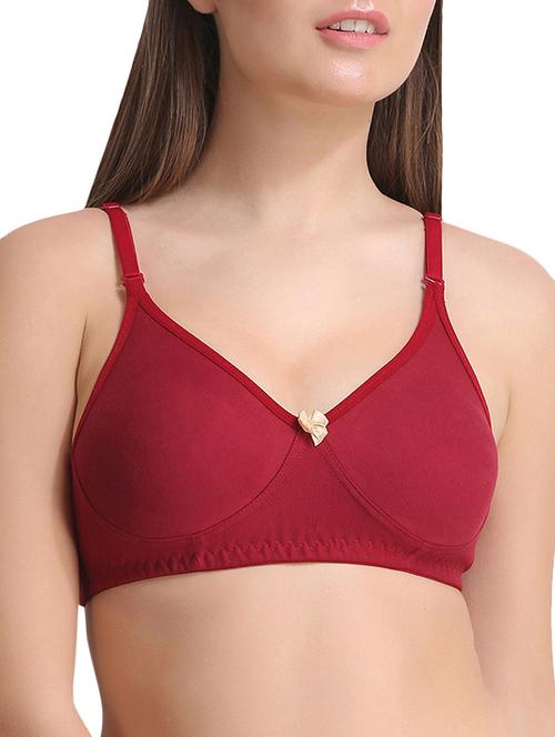 contrast bow patch solid bra - 15240490 - Very Small Image - 1