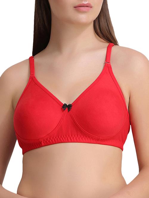contrast bow patch solid bra - 15240583 - Very Small Image - 1