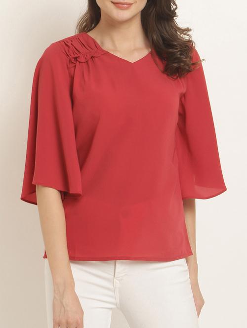 frill detail bell sleeved top - 15240614 - Very Small Image - 1