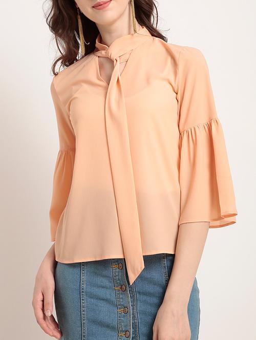 tie up neck bell sleeved top - 15240640 - Very Small Image - 1