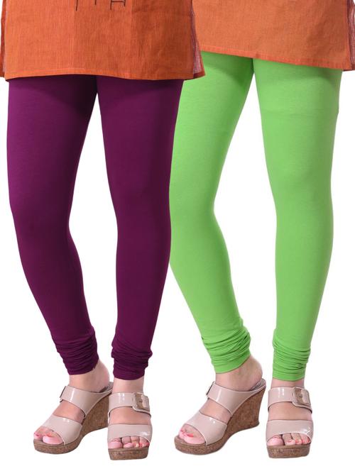 set of 2 multicolored cotton legging - 15240749 - Very Small Image - 1