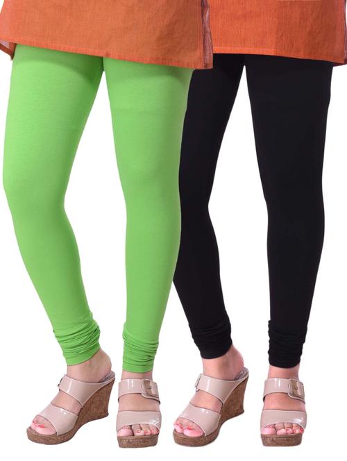 set of 2 multicolored cotton legging - 15240764 - Very Small Image - 1