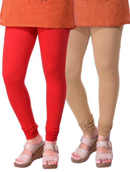 set of 2 multicolored cotton legging - 15240775 - Very Small Image - 1