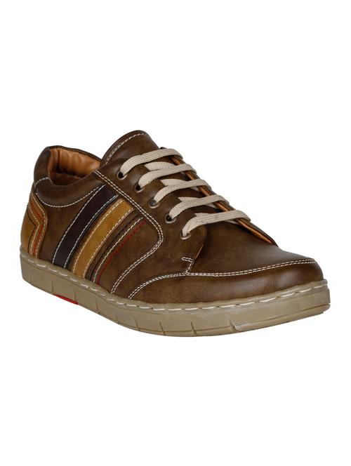 brown leatherette lace up sneaker - 15240908 - Very Small Image - 1