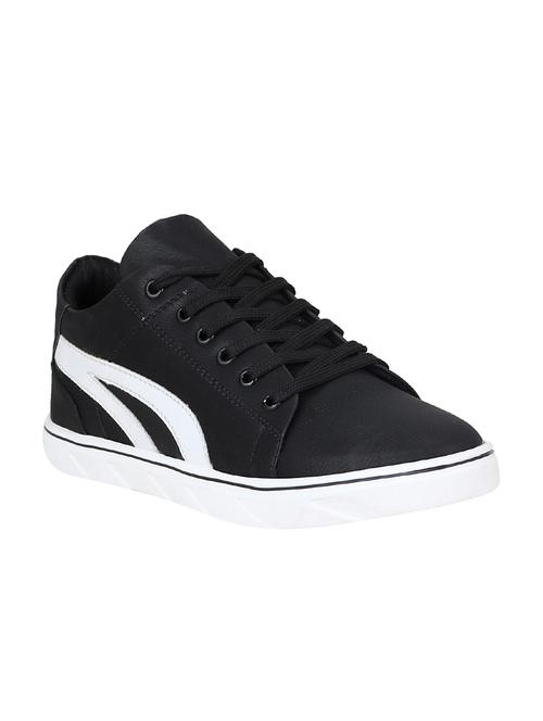black leatherette lace up sneaker - 15240914 - Very Small Image - 1