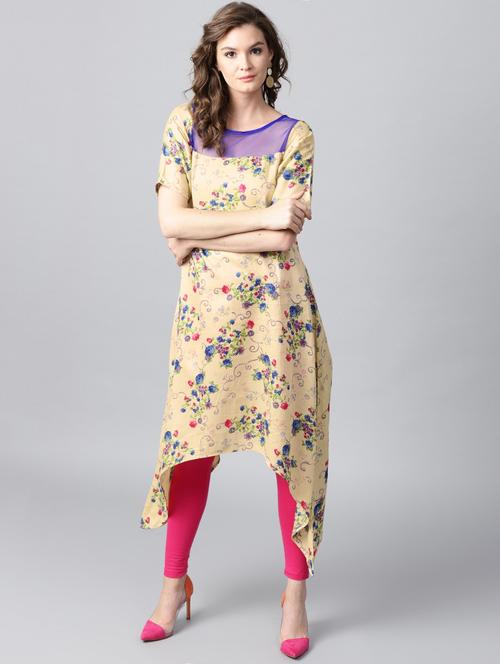 floral asymmetric kurta - 15242624 - Very Small Image - 1
