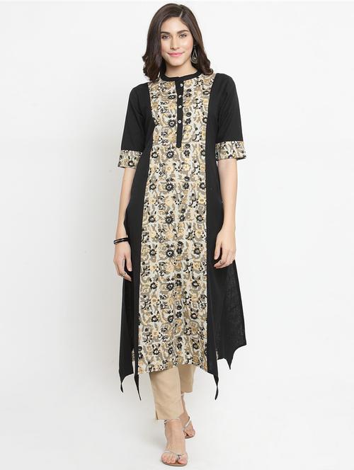 asymmetric printed kurta - 15242746 - Very Small Image - 1