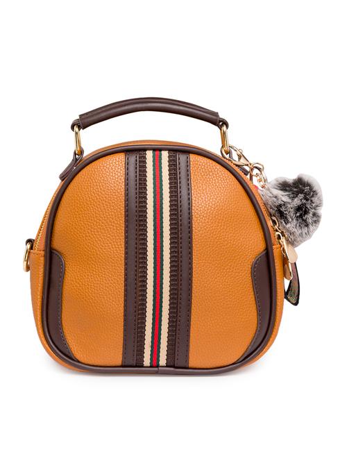 tan leatherette (pu) sling bag - 15243095 - Very Small Image - 1