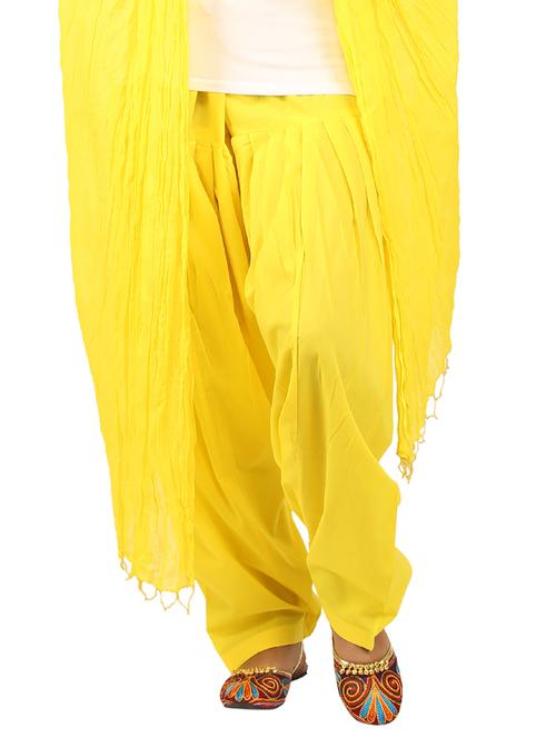 yellow cotton dupatta bottom set - 15244282 - Very Small Image - 1