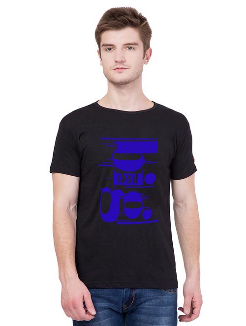 black cotton chest print tshirt - 15244306 - Very Small Image - 1