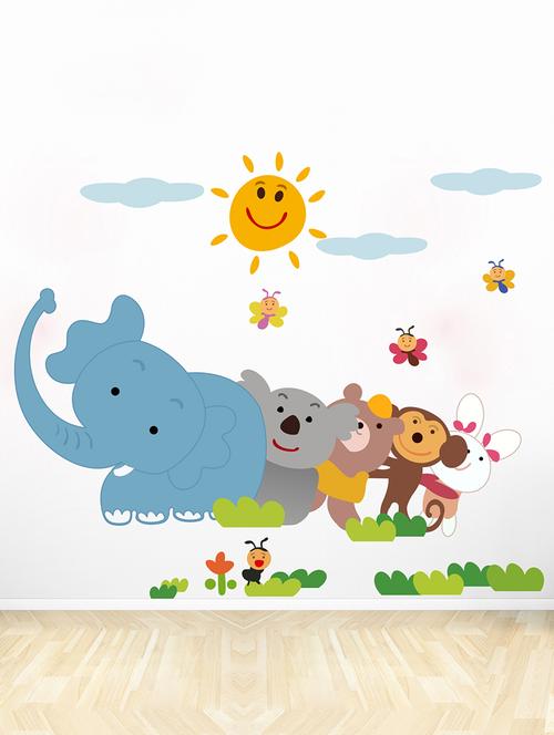 jungle animals group wall sticker - 15244477 - Very Small Image - 1