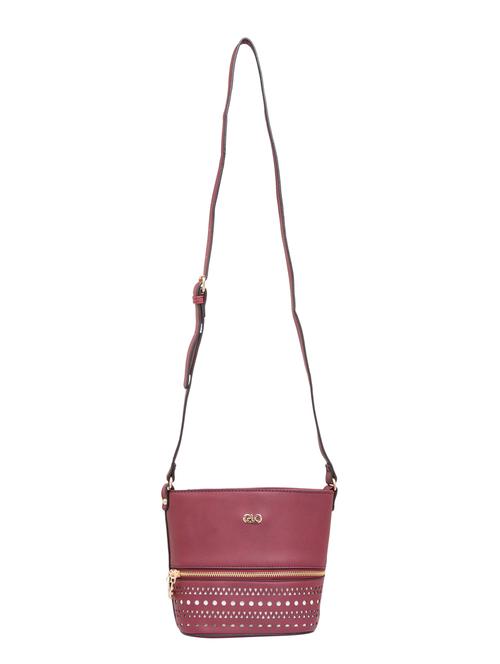 maroon leatherette (pu) sling bag - 15245733 - Very Small Image - 1