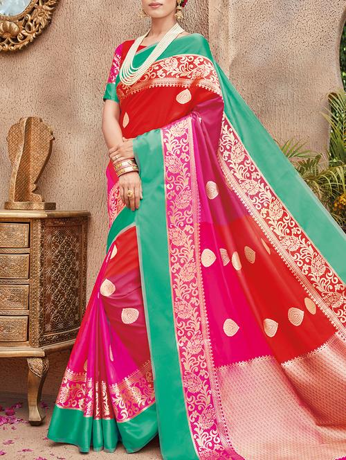 delicate golden zari banarasi saree - 15246045 - Very Small Image - 1
