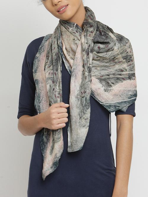 multi colored silk blend scarf - 15250182 - Very Small Image - 1